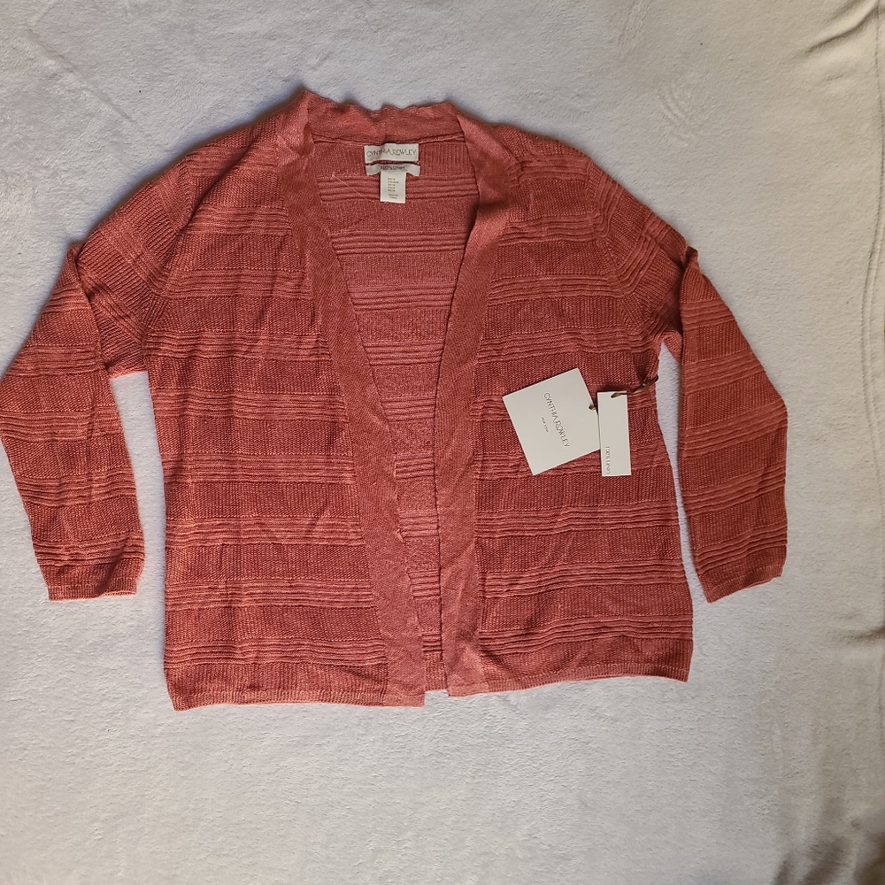 Cynthia Rowley Salmon Linen Sweater Size M